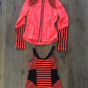 Lululemon Define Jacket and Top (Orange/Navy), Sz6